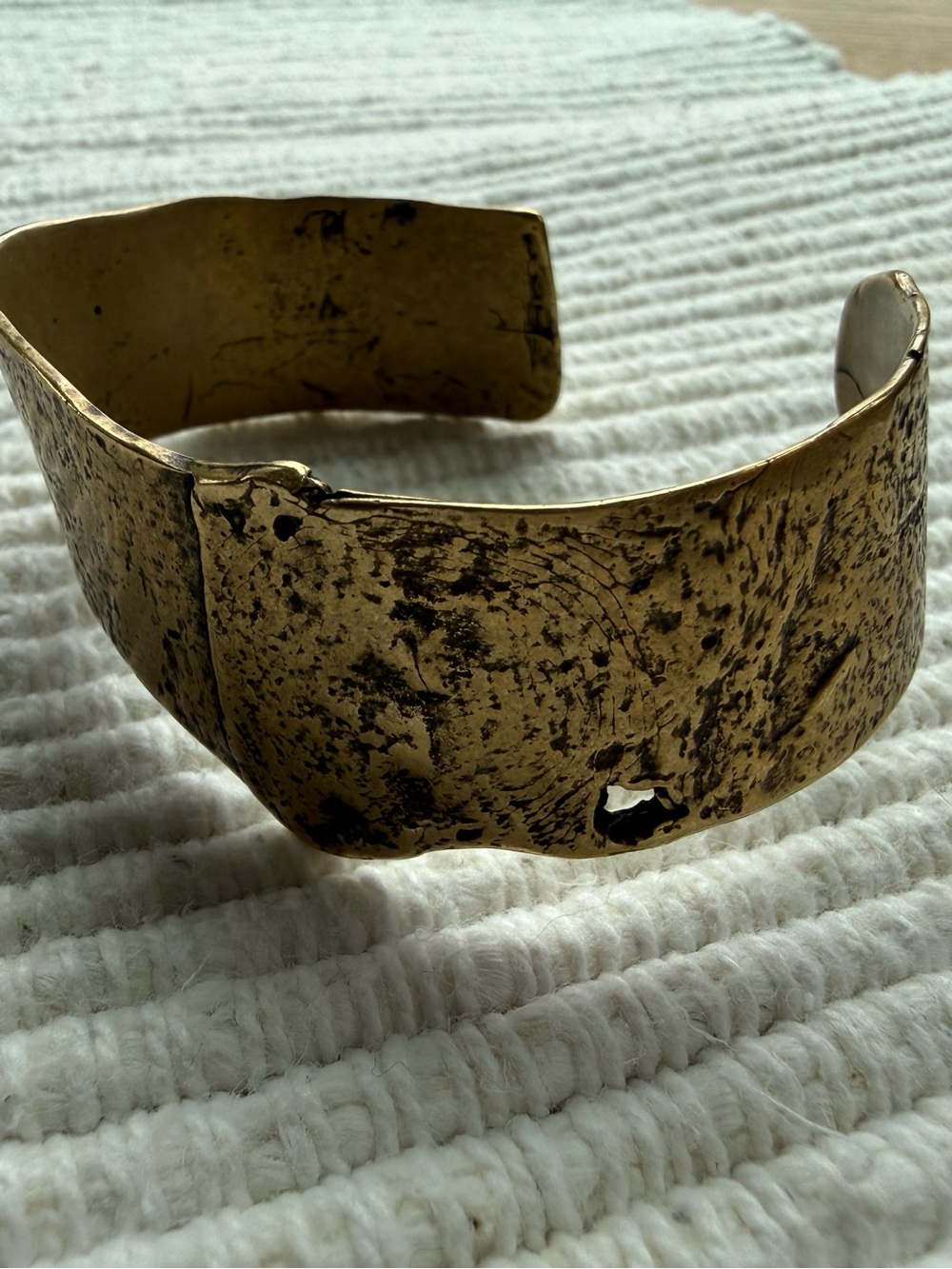 Johnny Was Hammered Brass Tone Cuff Bracelet - Picture 5 of 5